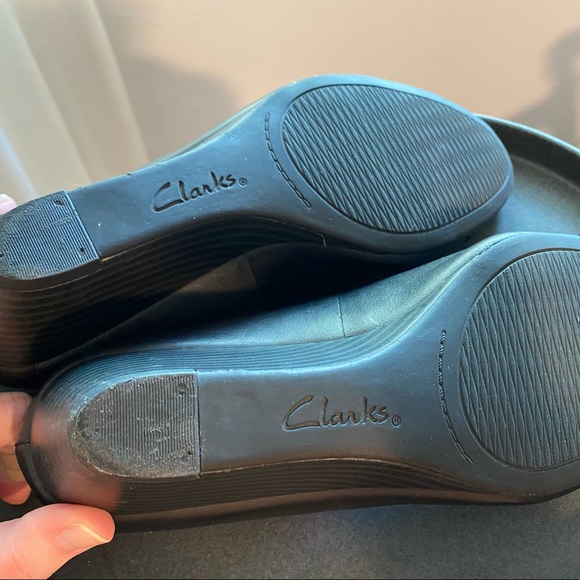 Clarks Stacked Heel Wedge Black 7.5 - Picture 6 of 6